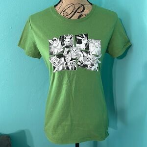 Pokémon Character Green Graphic Short Sleeve Tshirt S